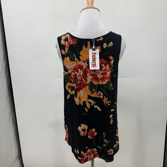 Feiersi Floral Tank Top Womens M Medium Multi Sleeveless Criss Cross Blouse - Picture 5 of 11